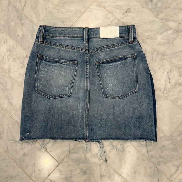 PISTOLA Sierra high waisted side stripe mini distressed denim skirt size 26 - Picture 4 of 8
